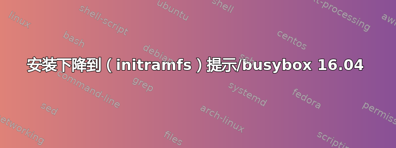 安装下降到（initramfs）提示/busybox 16.04