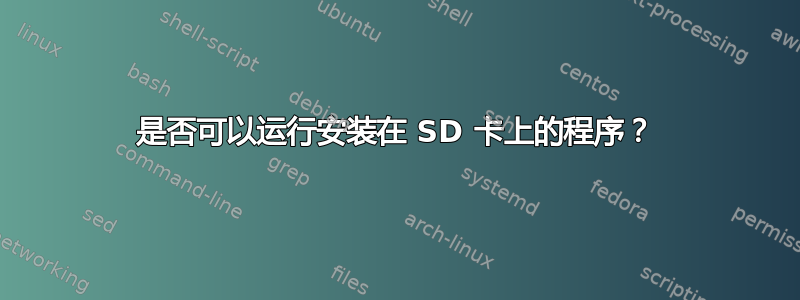 是否可以运行安装在 SD 卡上的程序？