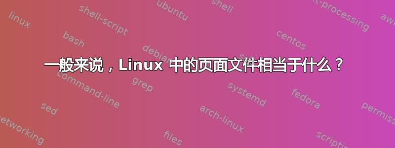 一般来说，Linux 中的页面文件相当于什么？