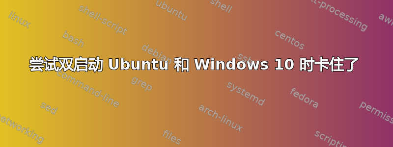 尝试双启动 Ubuntu 和 Windows 10 时卡住了