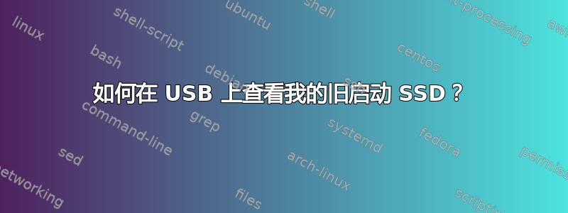 如何在 USB 上查看我的旧启动 SSD？