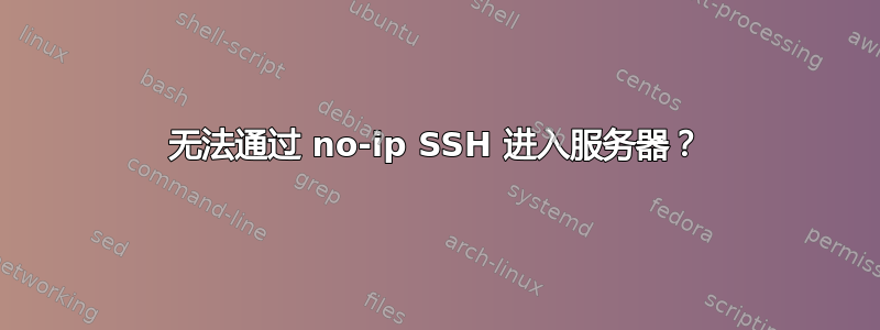 无法通过 no-ip SSH 进入服务器？