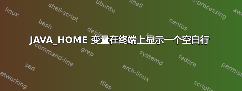 JAVA_HOME 变量在终端上显示一个空白行