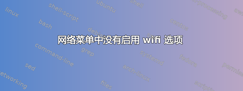 网络菜单中没有启用 wifi 选项