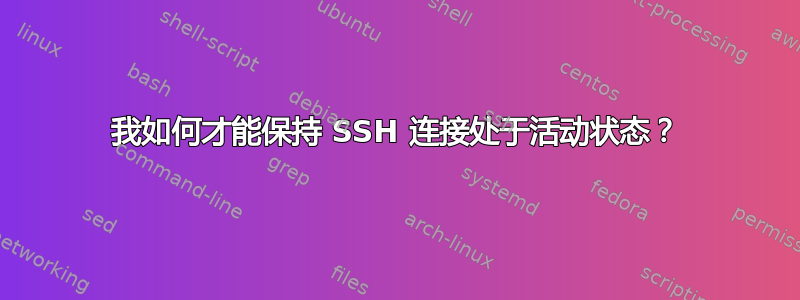 我如何才能保持 SSH 连接处于活动状态？