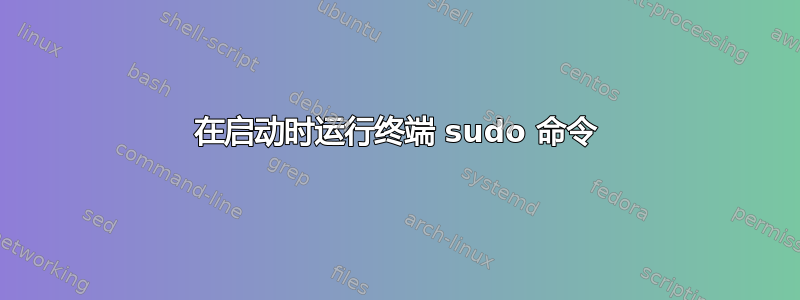 在启动时运行终端 sudo 命令