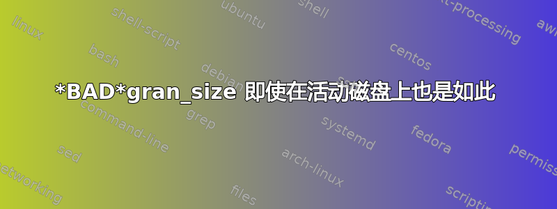 *BAD*gran_size 即使在活动磁盘上也是如此