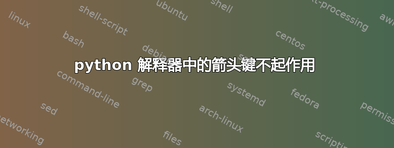 python 解释器中的箭头键不起作用