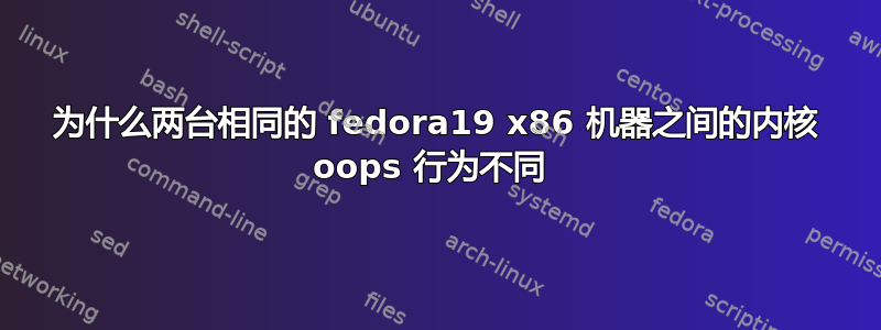 为什么两台相同的 fedora19 x86 机器之间的内核 oops 行为不同 