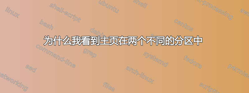 为什么我看到主页在两个不同的分区中