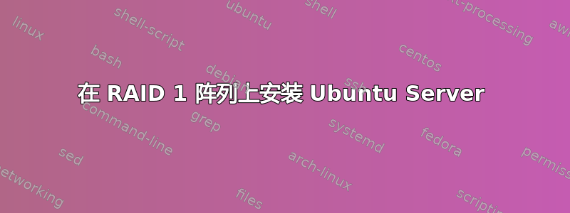 在 RAID 1 阵列上安装 Ubuntu Server