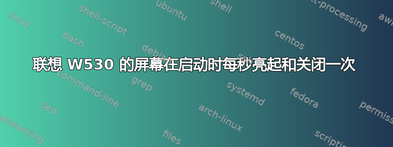 联想 W530 的屏幕在启动时每秒亮起和关闭一次