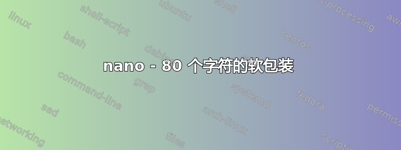 nano - 80 个字符的软包装