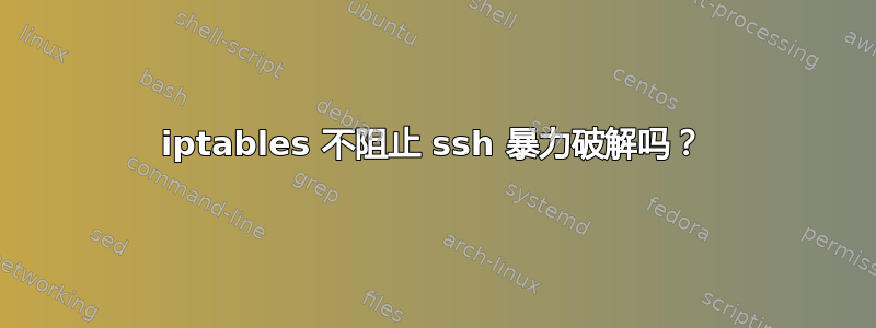 iptables 不阻止 ssh 暴力破解吗？