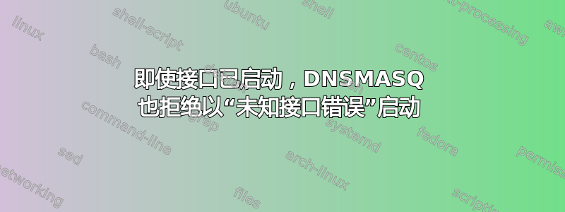 即使接口已启动，DNSMASQ 也拒绝以“未知接口错误”启动