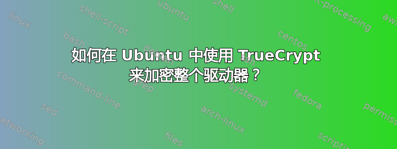 如何在 Ubuntu 中使用 TrueCrypt 来加密整个驱动器？