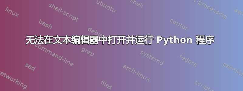 无法在文本编辑器中打开并运行 Python 程序