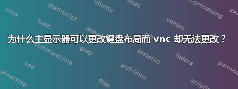 为什么主显示器可以更改键盘布局而 vnc 却无法更改？