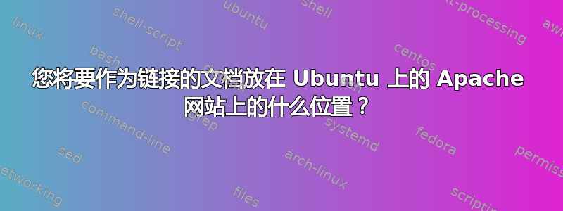 您将要作为链接的文档放在 Ubuntu 上的 Apache 网站上的什么位置？