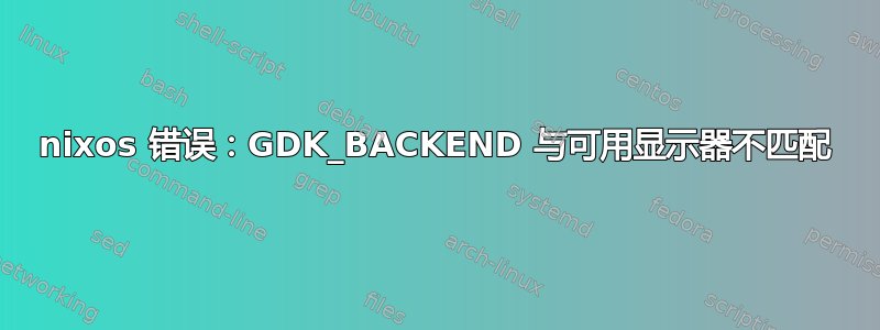 nixos 错误：GDK_BACKEND 与可用显示器不匹配