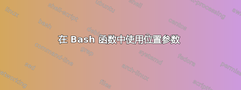 在 Bash 函数中使用位置参数