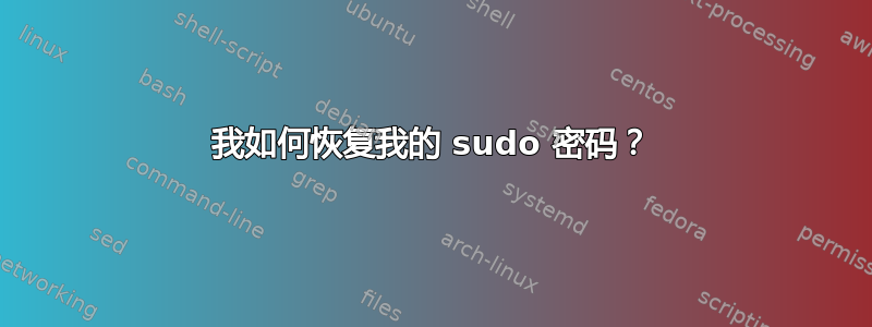 我如何恢复我的 sudo 密码？