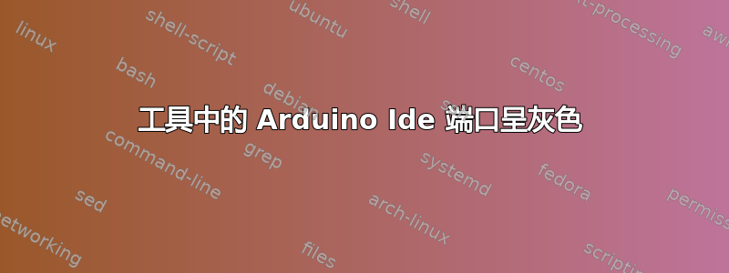 工具中的 Arduino Ide 端口呈灰色