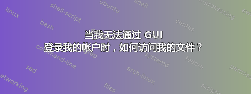 当我无法通过 GUI 登录我的帐户时，如何访问我的文件？