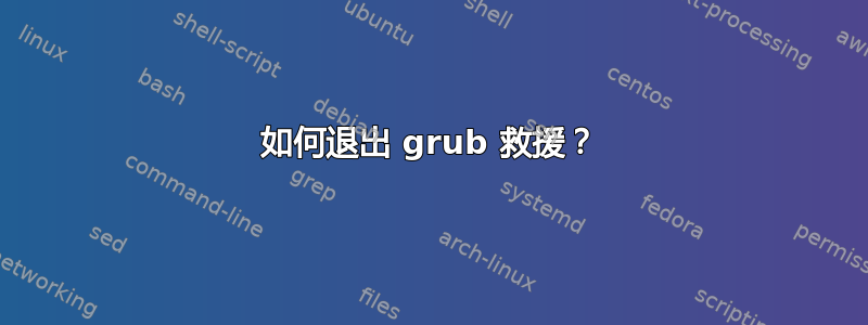 如何退出 grub 救援？