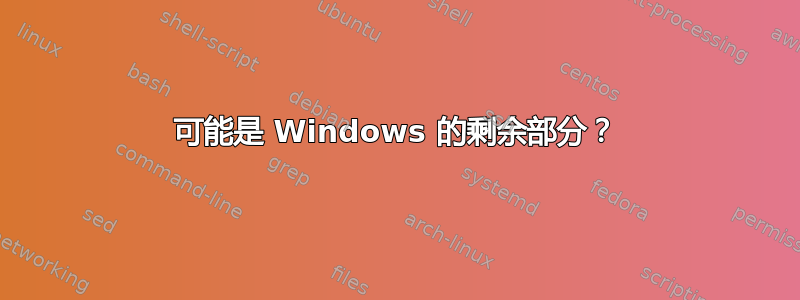 可能是 Windows 的剩余部分？