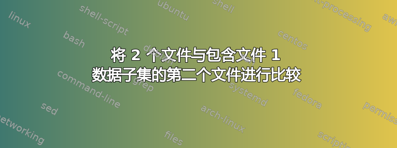 将 2 个文件与包含文件 1 数据子集的第二个文件进行比较