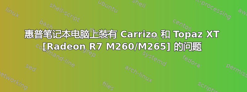 惠普笔记本电脑上装有 Carrizo 和 Topaz XT [Radeon R7 M260/M265] 的问题