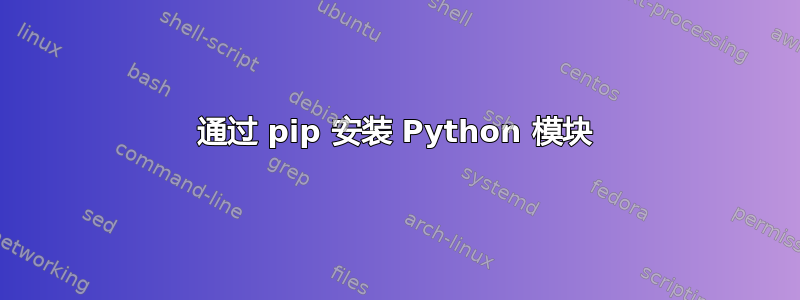 通过 pip 安装 Python 模块