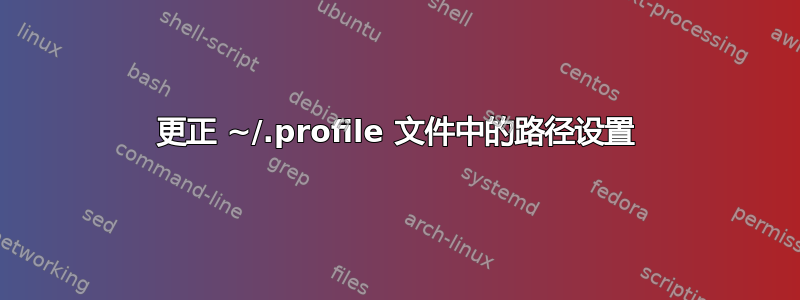 更正 ~/.profile 文件中的路径设置