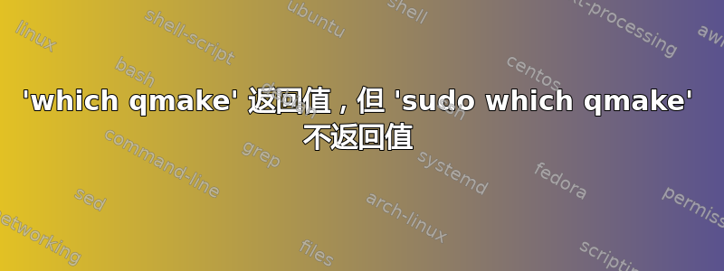 'which qmake' 返回值，但 'sudo which qmake' 不返回值