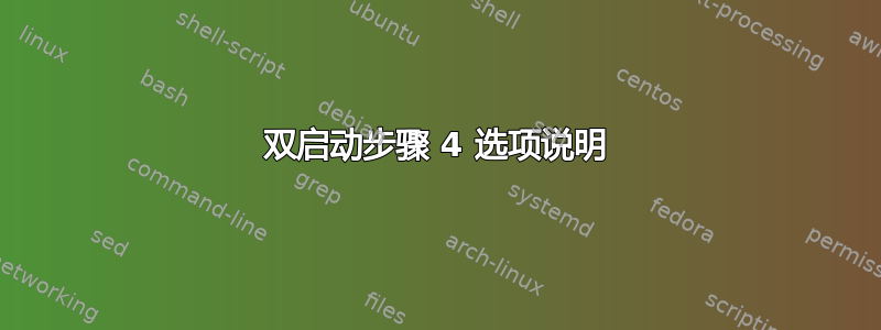 双启动步骤 4 选项说明