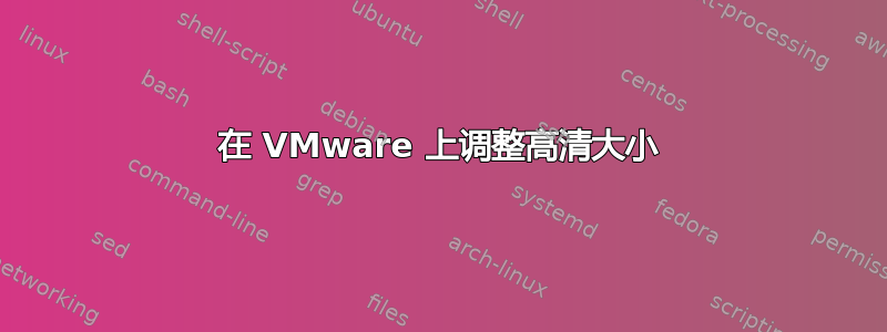 在 VMware 上调整高清大小