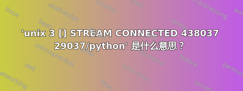 'unix 3 [] STREAM CONNECTED 438037 29037/python' 是什么意思？