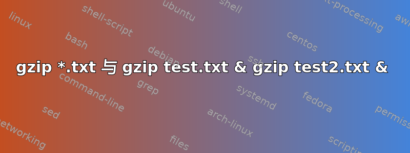 gzip *.txt 与 gzip test.txt & gzip test2.txt &