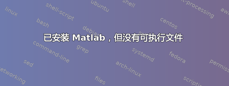 已安装 Matlab，但没有可执行文件