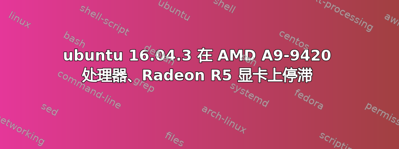 ubuntu 16.04.3 在 AMD A9-9420 处理器、Radeon R5 显卡上停滞