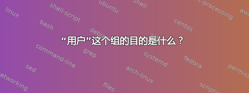 “用户”这个组的目的是什么？