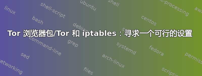 Tor 浏览器包/Tor 和 iptables：寻求一个可行的设置