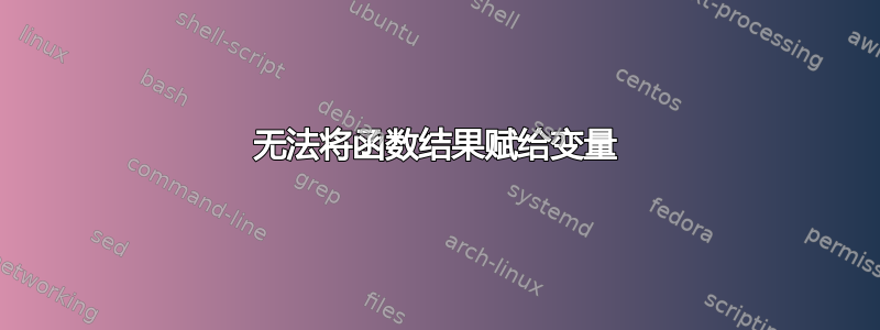 无法将函数结果赋给变量