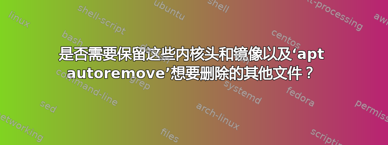 是否需要保留这些内核头和镜像以及‘apt autoremove’想要删除的其他文件？