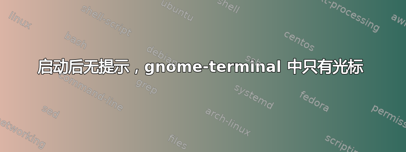 启动后无提示，gnome-terminal 中只有光标