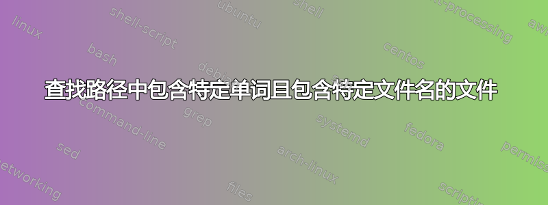 查找路径中包含特定单词且包含特定文件名的文件