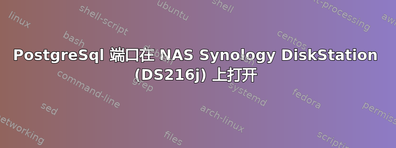 PostgreSql 端口在 NAS Synology DiskStation (DS216j) 上打开