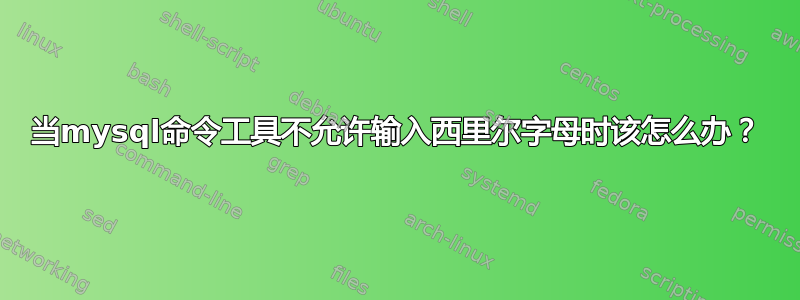 当mysql命令工具不允许输入西里尔字母时该怎么办？