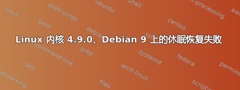 Linux 内核 4.9.0、Debian 9 上的休眠恢复失败